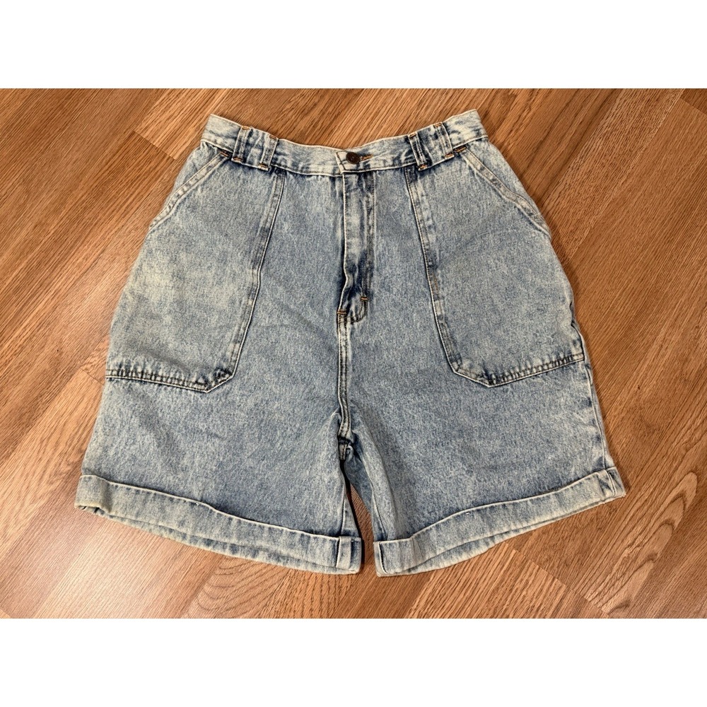 Vintage 90s NO EXCUSES Ultra High Rise Blue Jean Denim Mom Bermuda Shorts 10